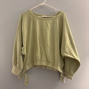 Kori Sage Green Tie-Hem Sweatshirt